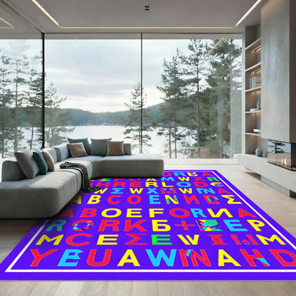 Bold Alphabet Collage Vivid Rug