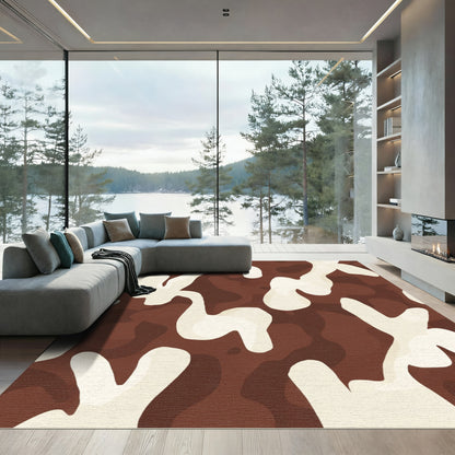 Brown Cream Organic Camouflage Flow Rug