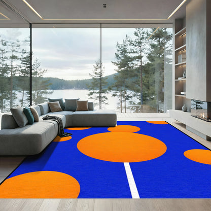 Bright Orange Circles Abstract Background Rug