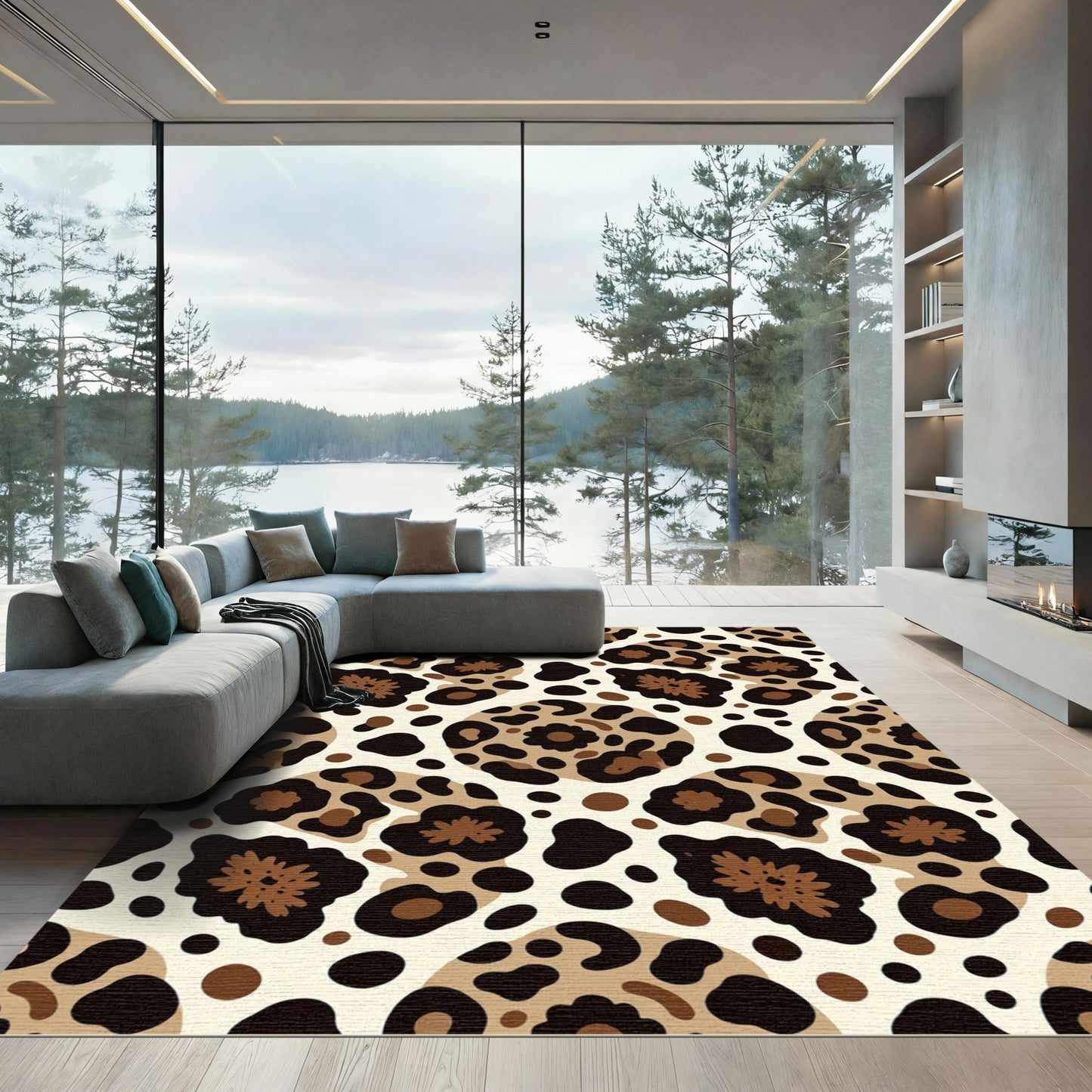 Chic Animal Spot Floral Hybrid Rug