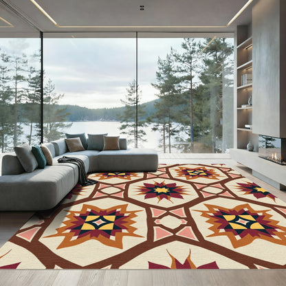 Abstract Starburst Geometric Tile Rug