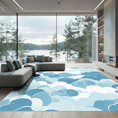 Serene Blue Sky Cloudscape Rug
