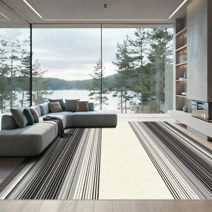 Monochrome Vertical Stripe Rug