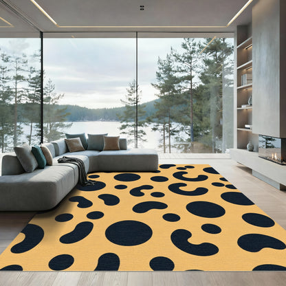 Yellow Ochre Abstract Blob Scatter Rug
