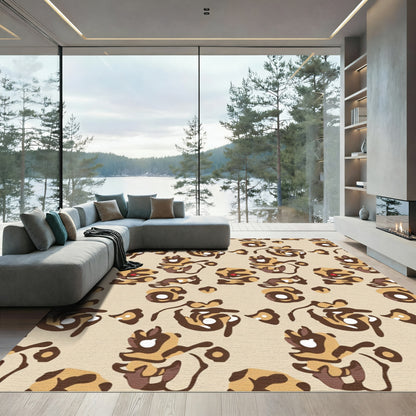 Brown and Tan Leopard Spots Rug