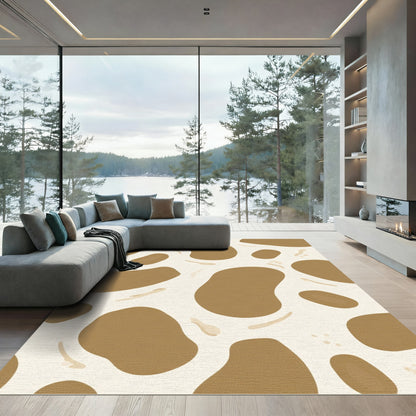 Caramel Speckled Organic Irregular Shapes Rug