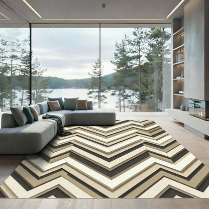 Earthy Tones Layered Zigzag Rug