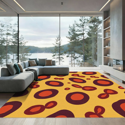 Bold Ochre Black Animal Spot Rug
