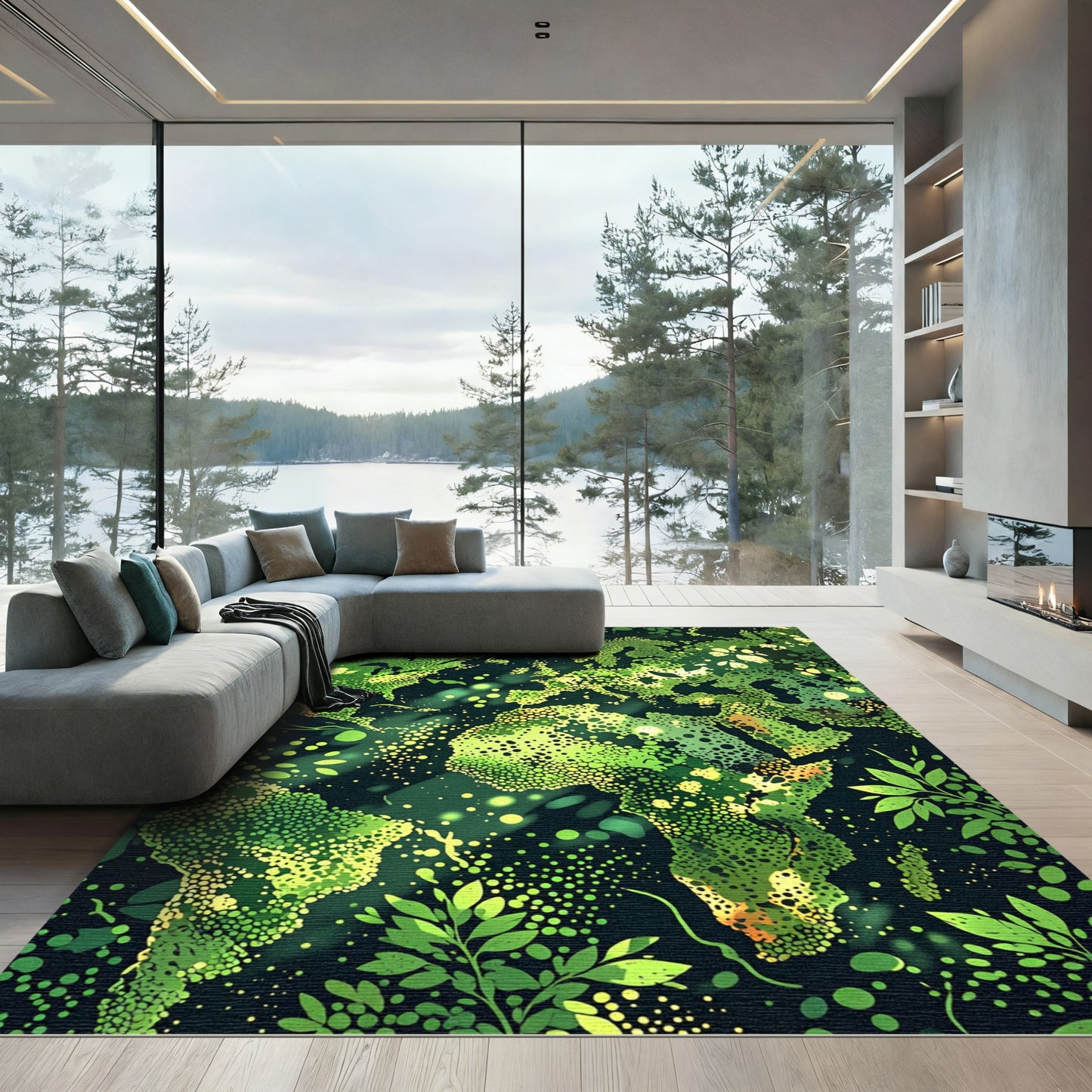 Verdant Earth Branches Composition Rug