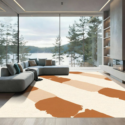 Earthy Tones Abstract Brush Stroke Rug