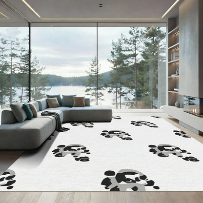 Abstract Panda Monochromatic Animal Rug