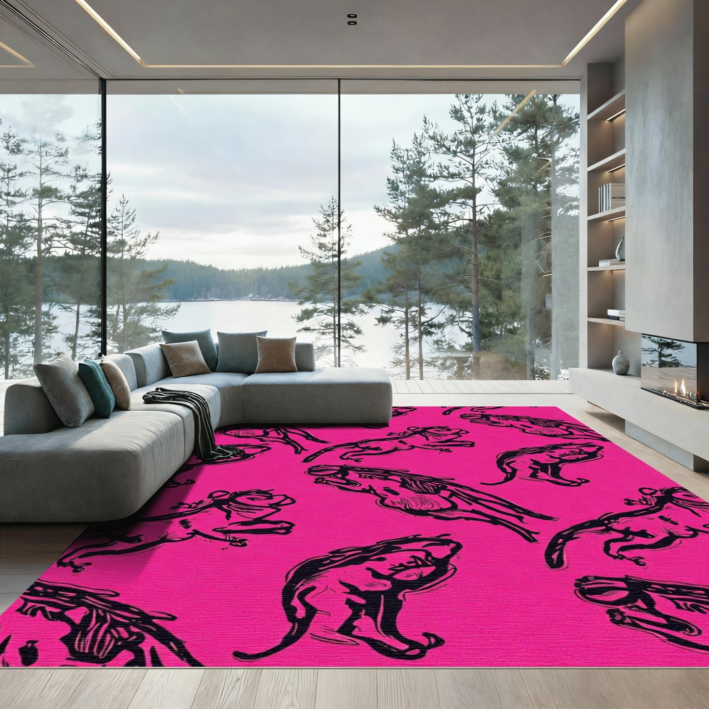 Whimsical Frogs In Motion Rug