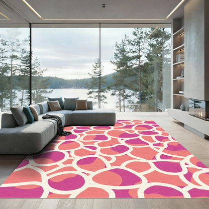 Pink Orange Blob Organic Shape Rug