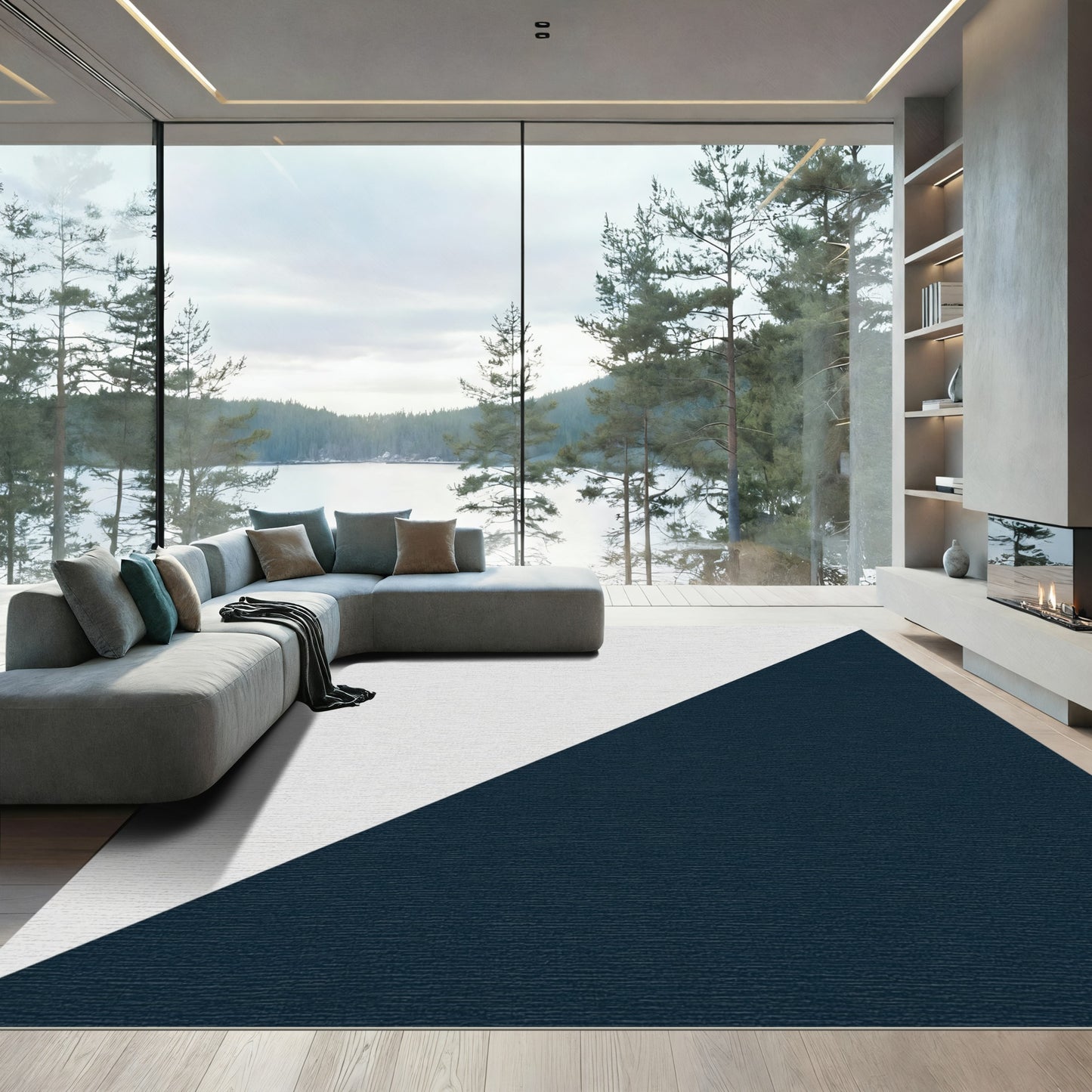 Minimalist Two Tone Diagonal Rug