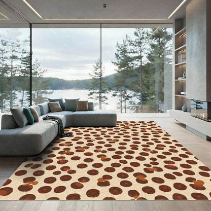 Brown Dot Animal Print Rug