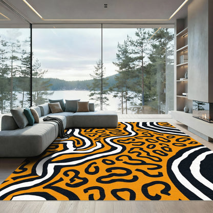 Wild Orange Animal Blend Abstract Rug