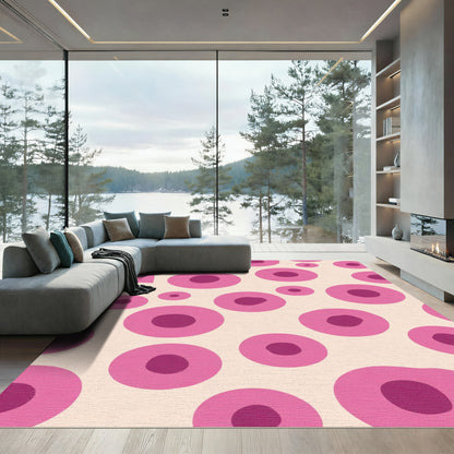 Pink Circles Scatter Rug
