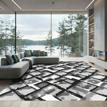 Monochromatic Pixelated Diamond Weave Rug