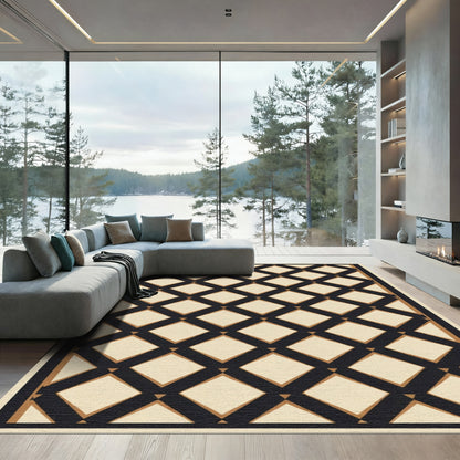 Tuscan Cream Diamond Lattice Rug