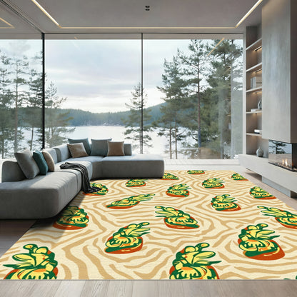 Juxtaposed Pineapples Animal Print Rug