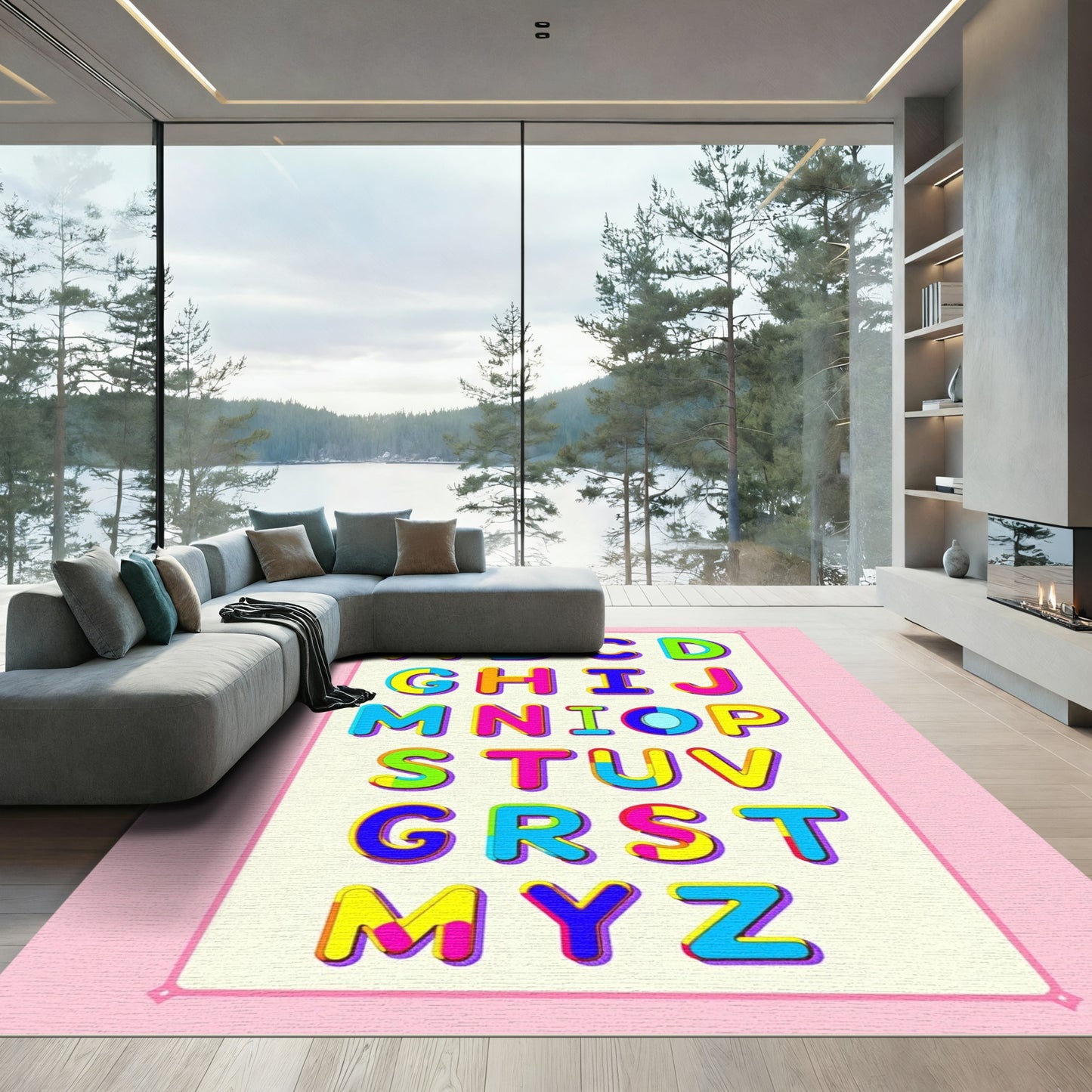 Alphabet Splash Colorful Fun Letters Rug