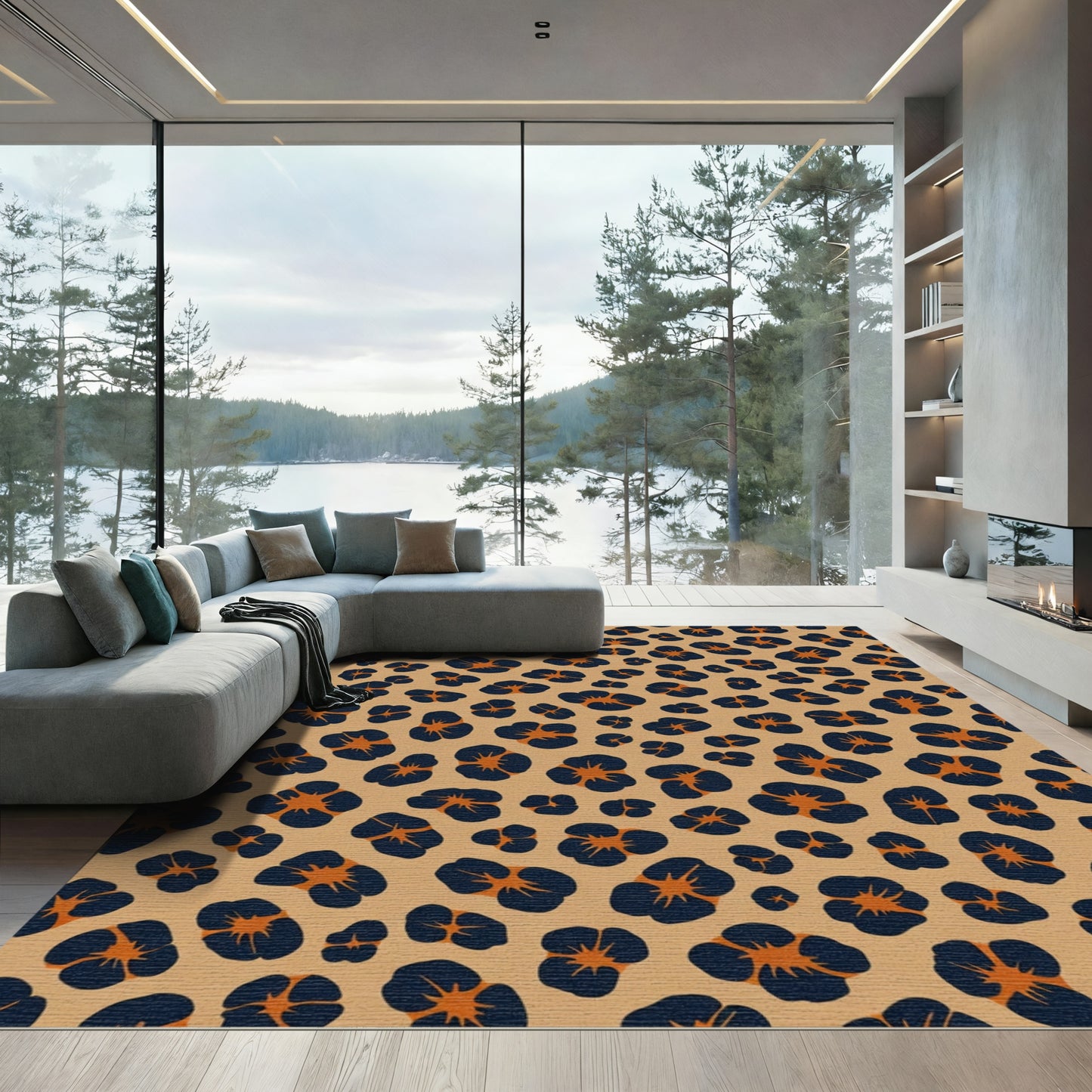 Tawny Leopard Spot Array Rug