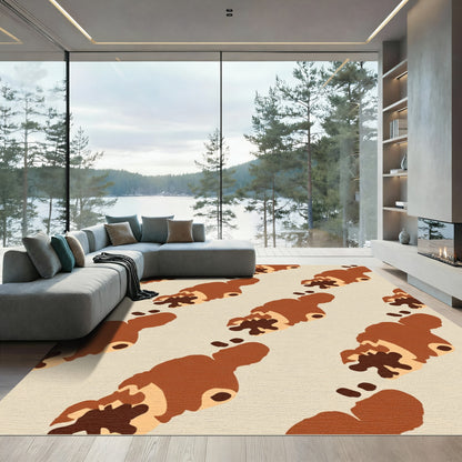 Abstract Brown Swirl Cookie Slice Rug