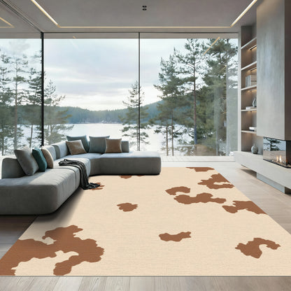 Brown Abstract Spot Rug