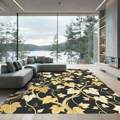Golden Ivy Vine Foliage Rug