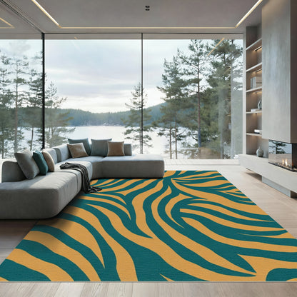 Amber Teal Tonal Swirl Rug