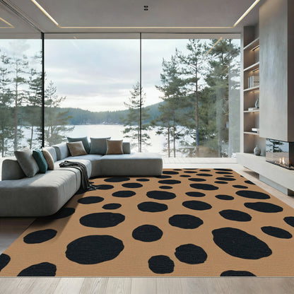 Brown Black Spotted Animal Hide Rug