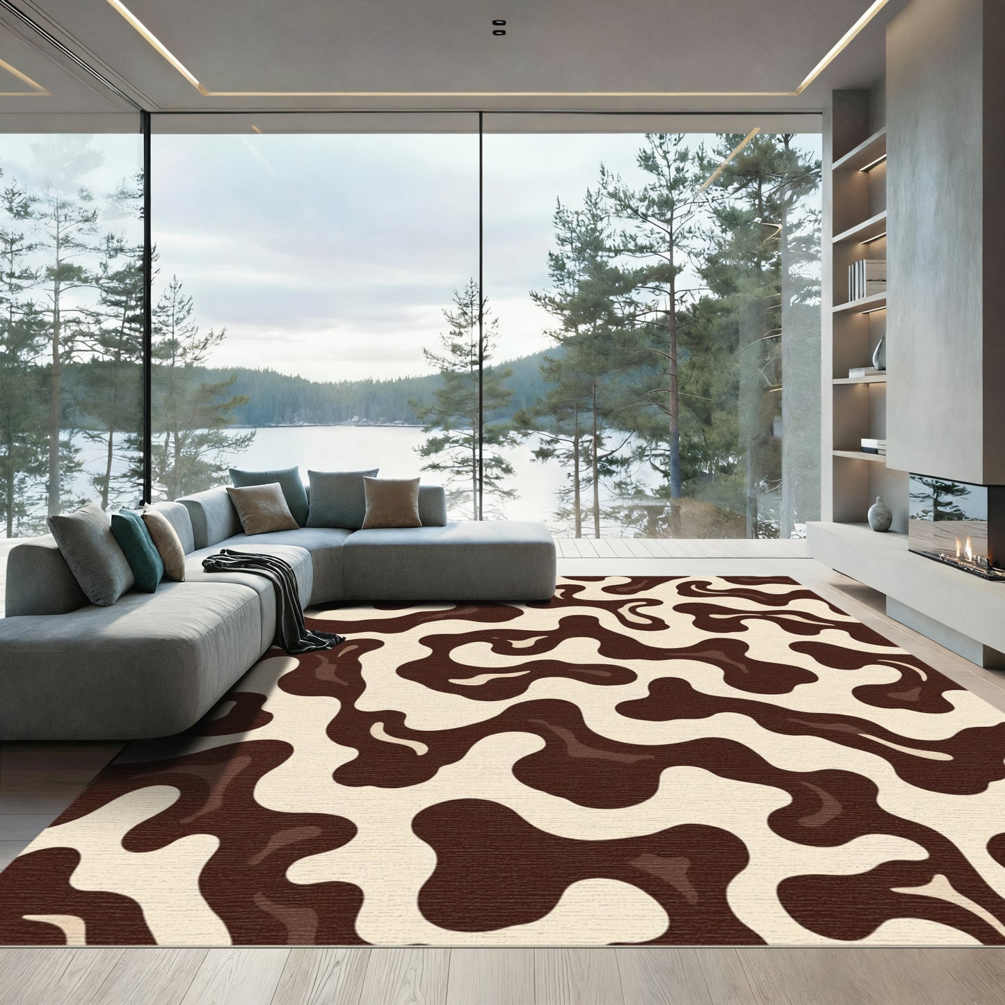 Chocolate Swirl Organic Flow Rug