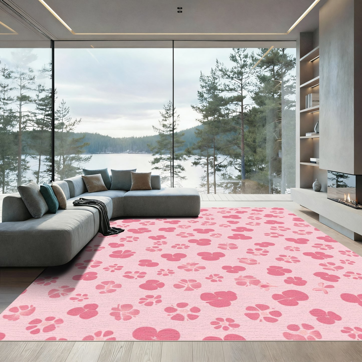 Pink Blossom Scatter Rug