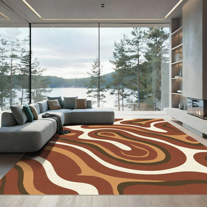 Earthy Organic Flow Organic Curves Rug