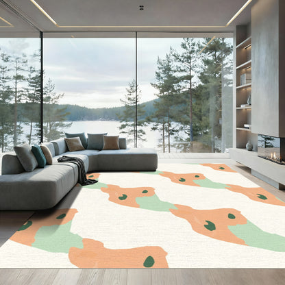 Peach Mint Organic Brushstroke Rug
