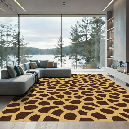 Brown Ochre Organic Cells Rug