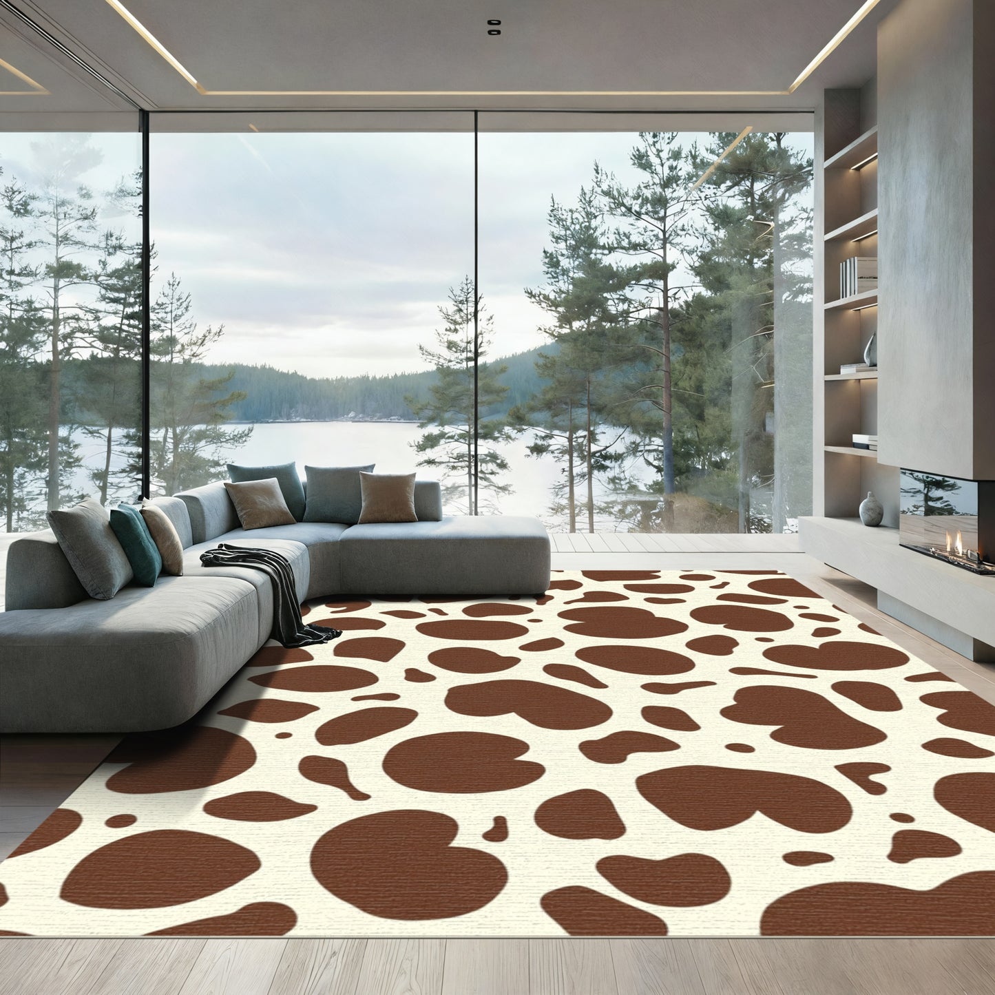 Brown Cream Holstein Spots Rug