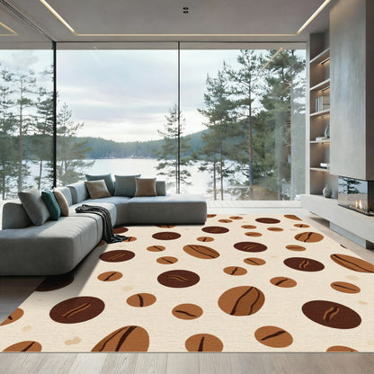 Brown Coffee Bean Scatter Rug