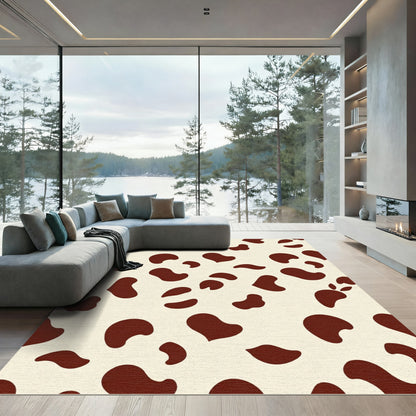 Cream Brown Spots Organic Rug