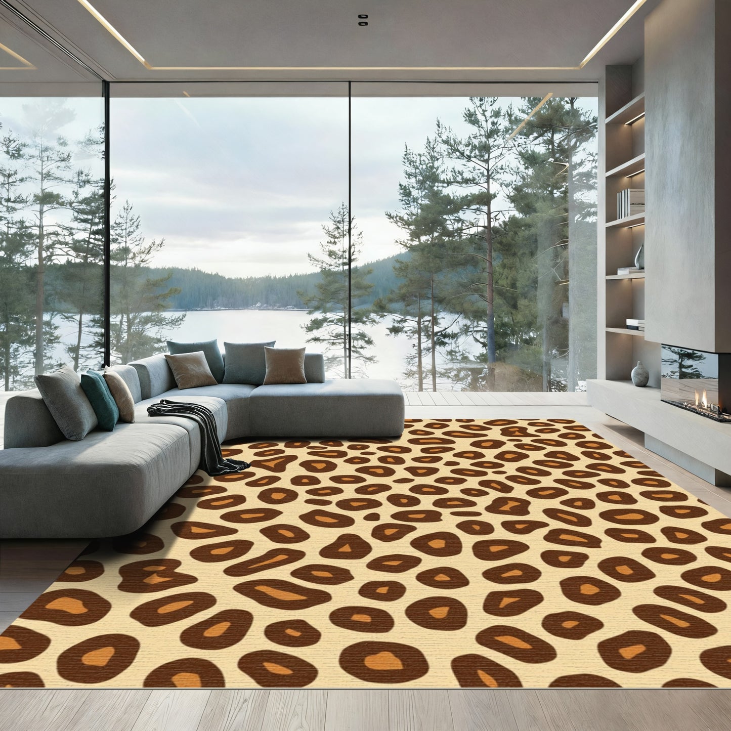 Bold Leopard Spot Animal Print Rug