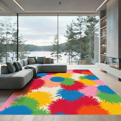 Vibrant Splatter Circles Composition Rug