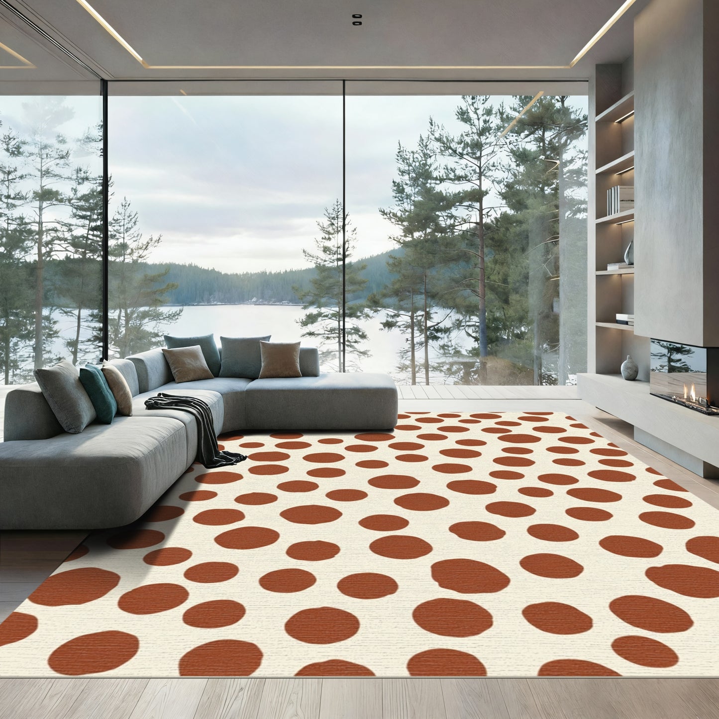 Terra Cotta Dot Scatter Rug