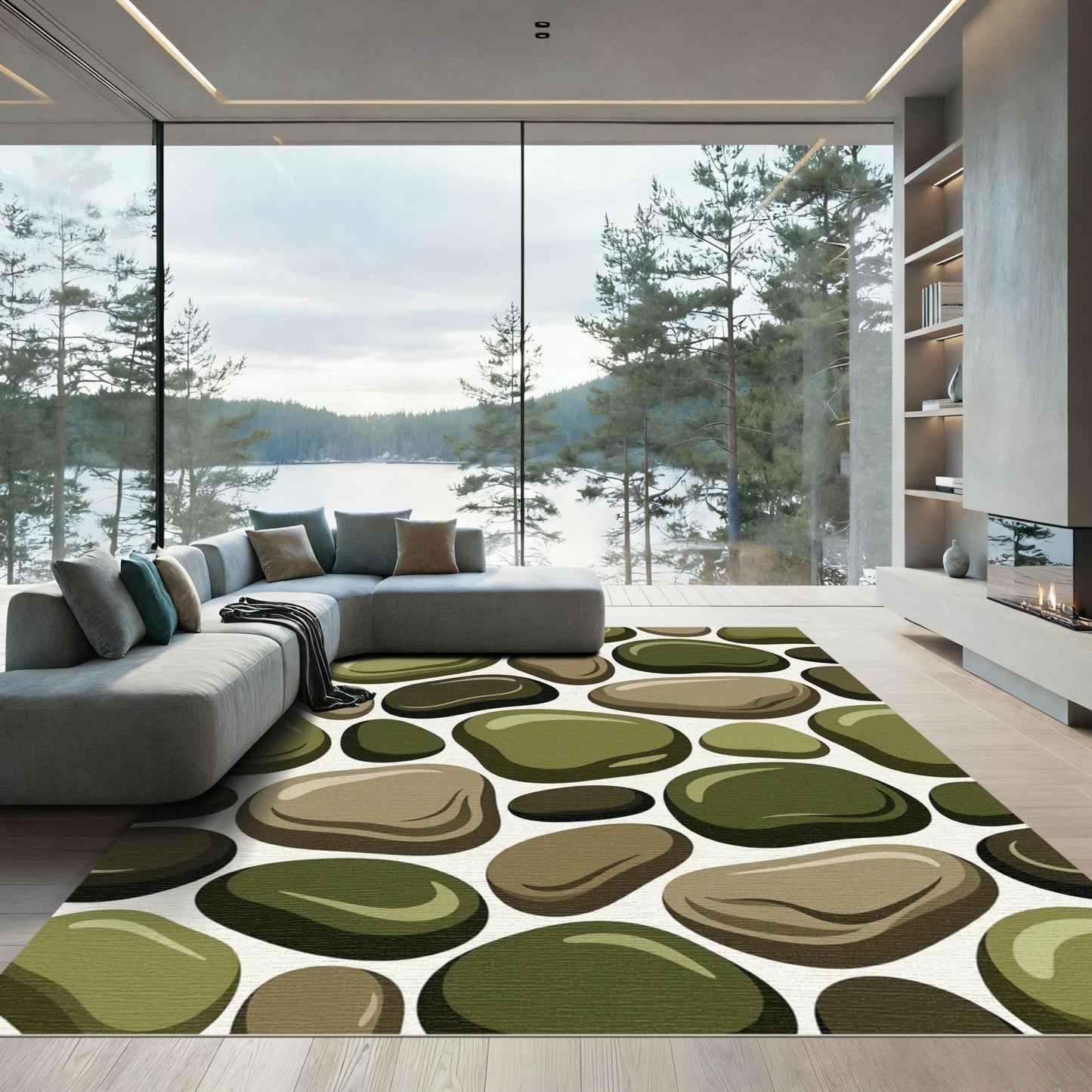 Earthy Smooth Pebble Collection Rug