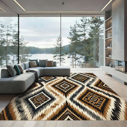 Earth Tone Southwestern Diamond Geometric Rug
