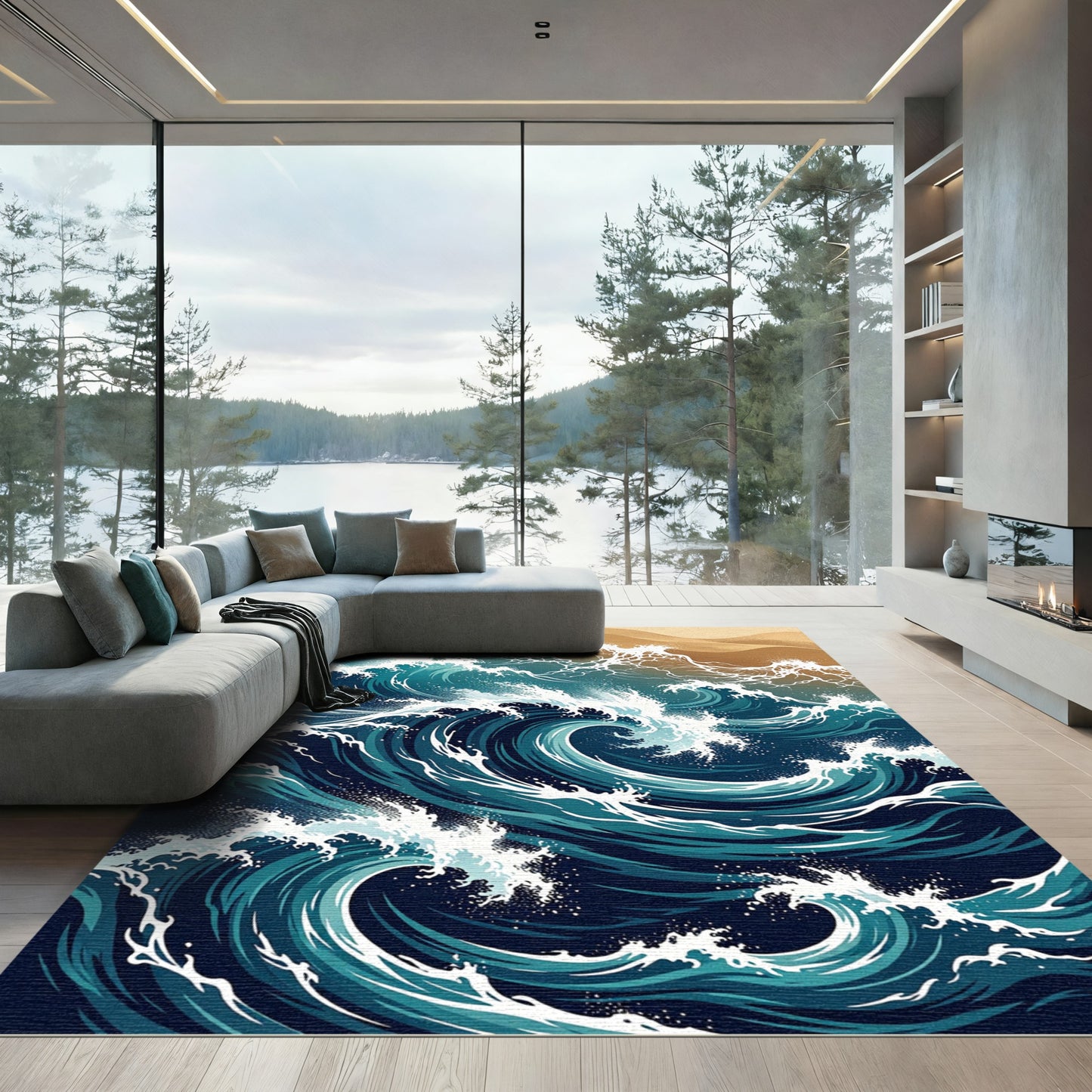 Dynamic Deep Ocean Tidal Wave Rug