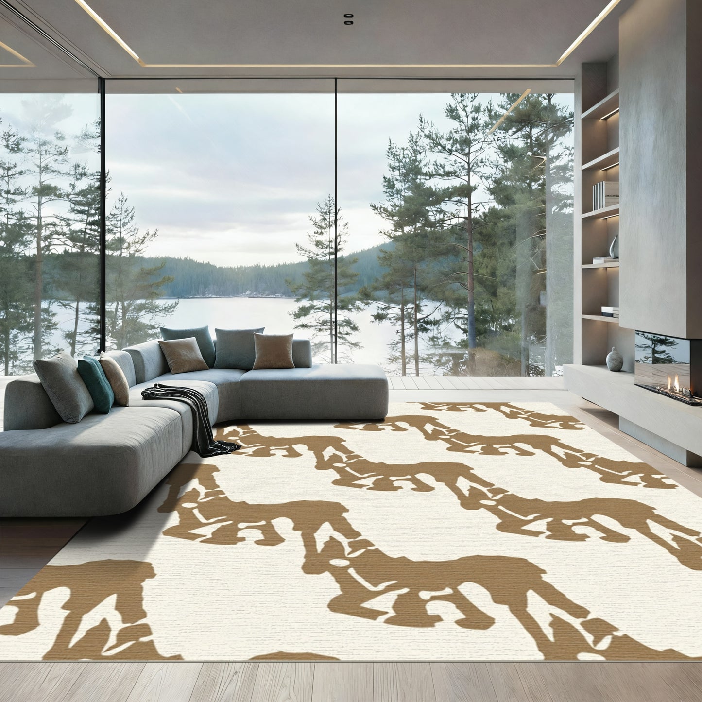 Brown Antelope Zigzag Repeat Rug