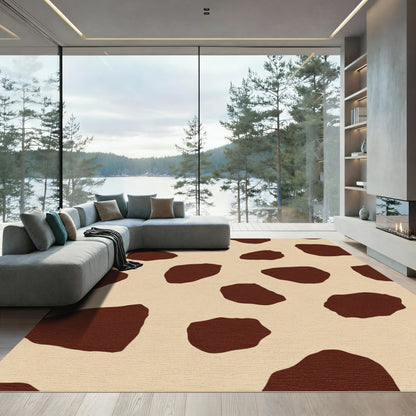 Brown Spotty Contemporary Animal Print Rug