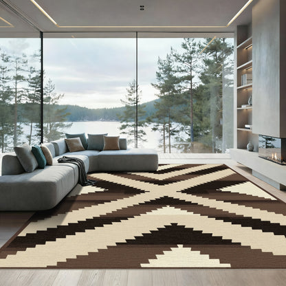 Rustic Earth Tones Chevron Rug