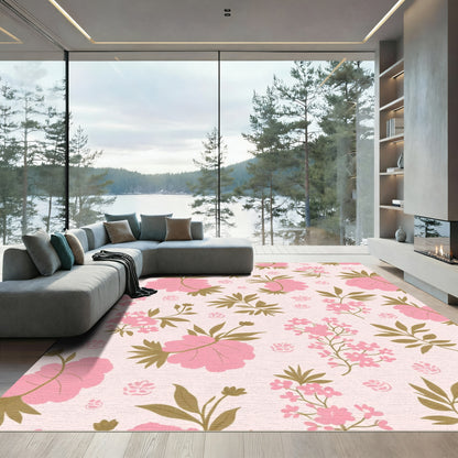 Pink Floral Blossom Garden Rug