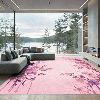 Soft Pink Blossom Branch Arrangement Rug